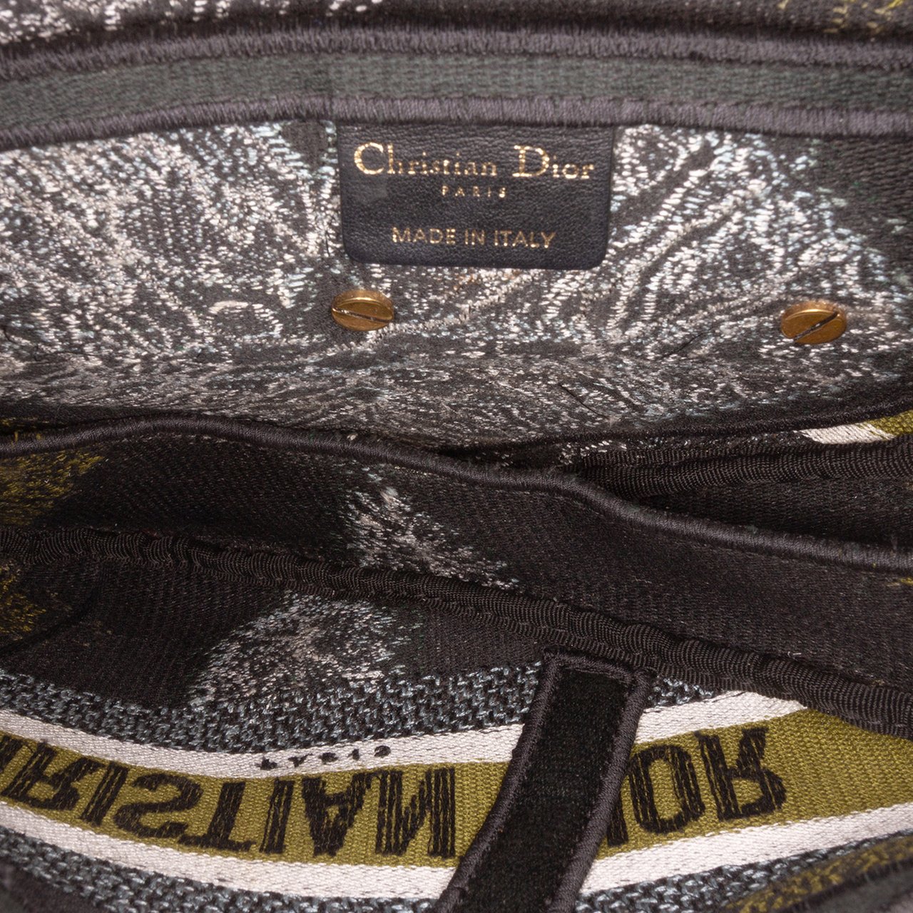 Dior Canvas Embroidered Tie Dye Saddle Bag Groen