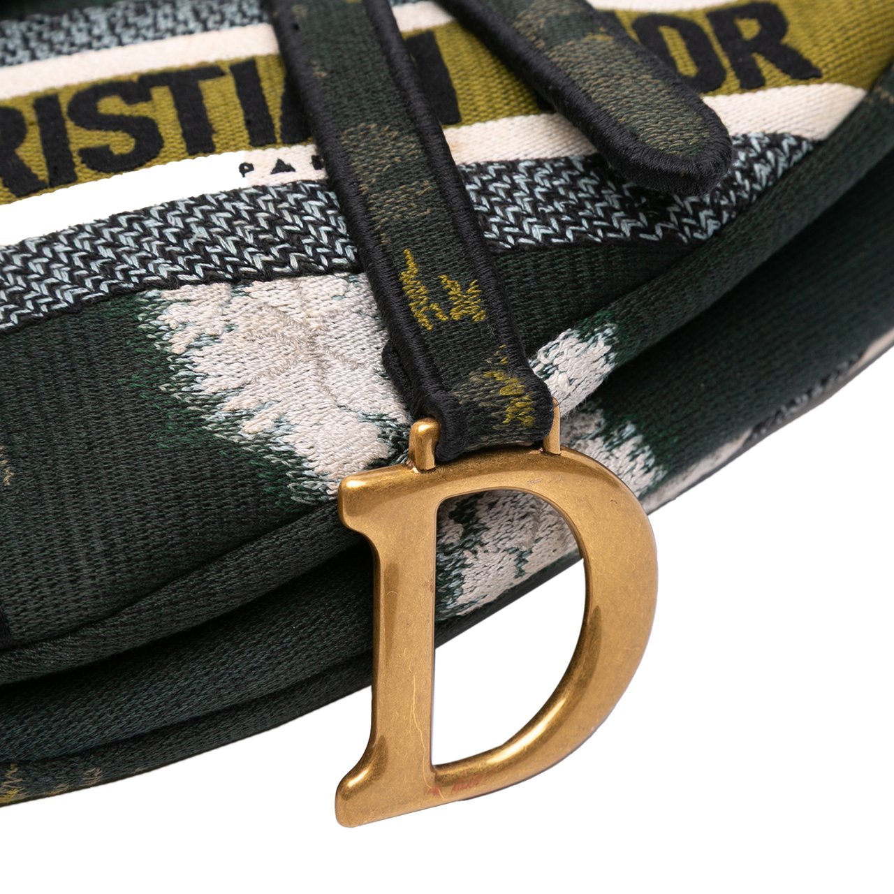 Dior Canvas Embroidered Tie Dye Saddle Bag Groen