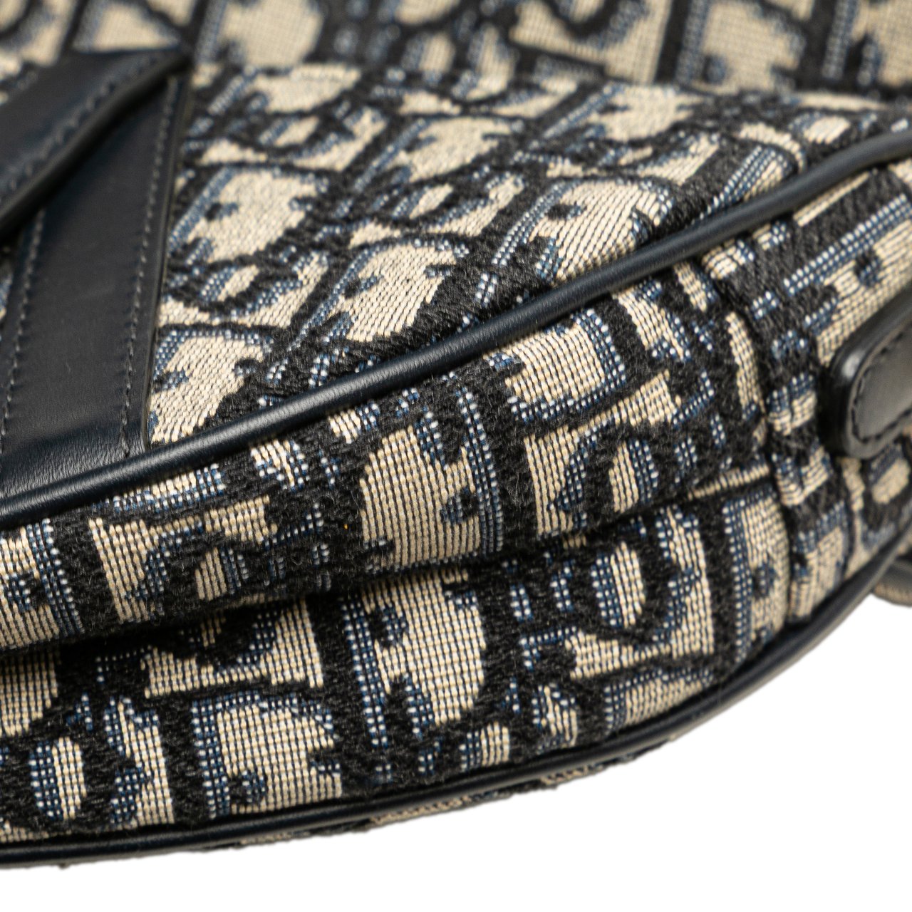 Dior Mini Oblique Canvas Saddle Bag Blauw