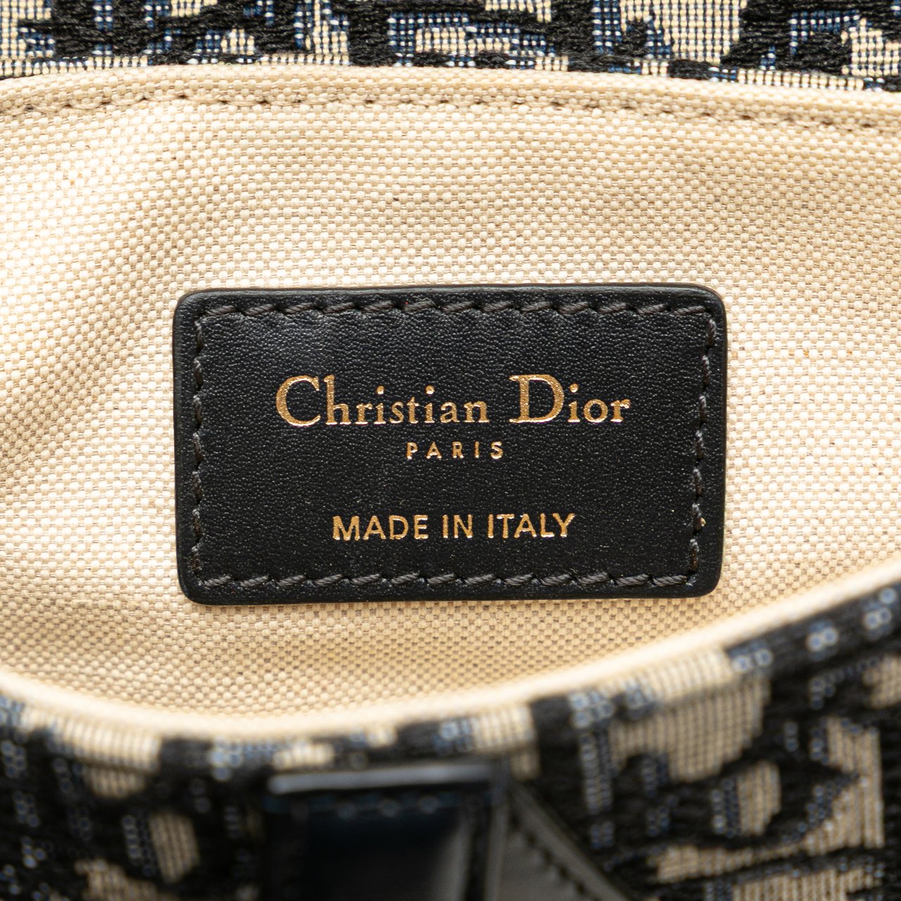 Dior Mini Oblique Canvas Saddle Bag Blauw