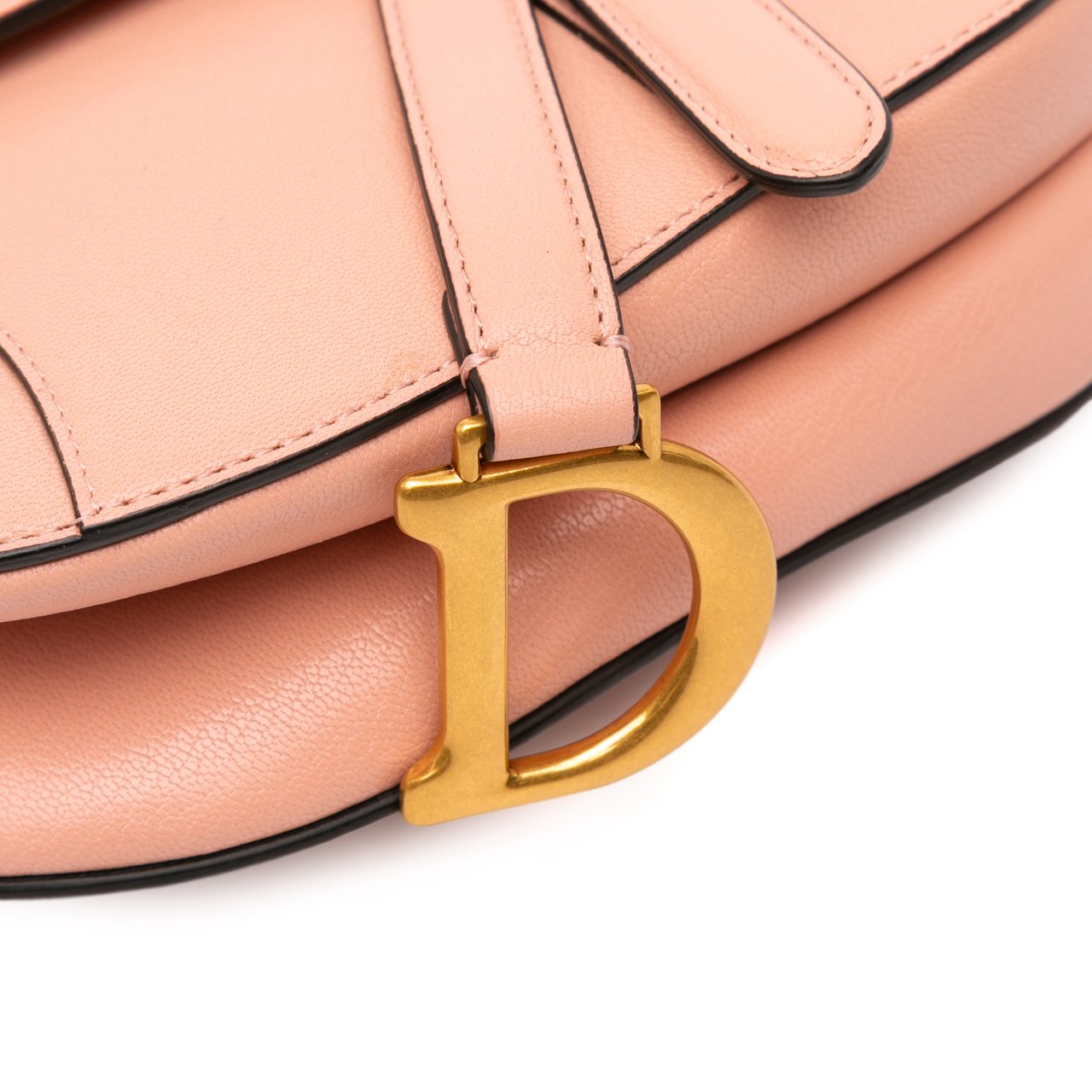 Dior Mini Grained Calfskin Saddle Bag Roze