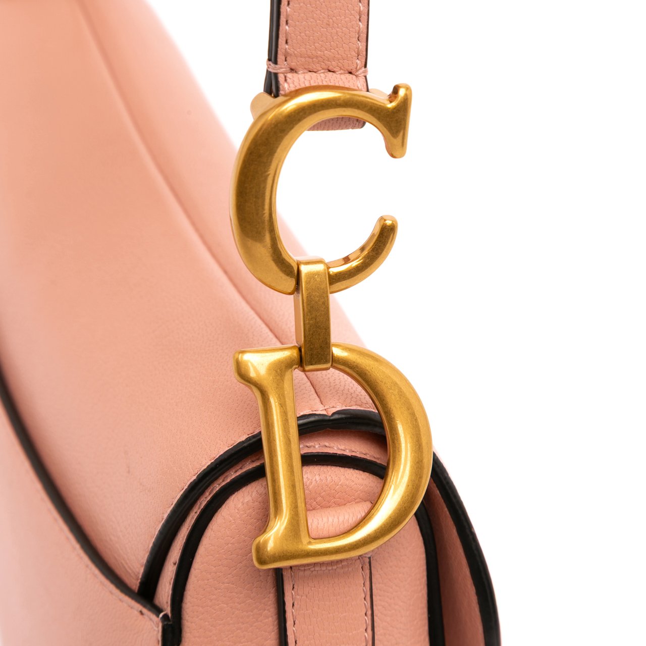 Dior Mini Grained Calfskin Saddle Bag Roze