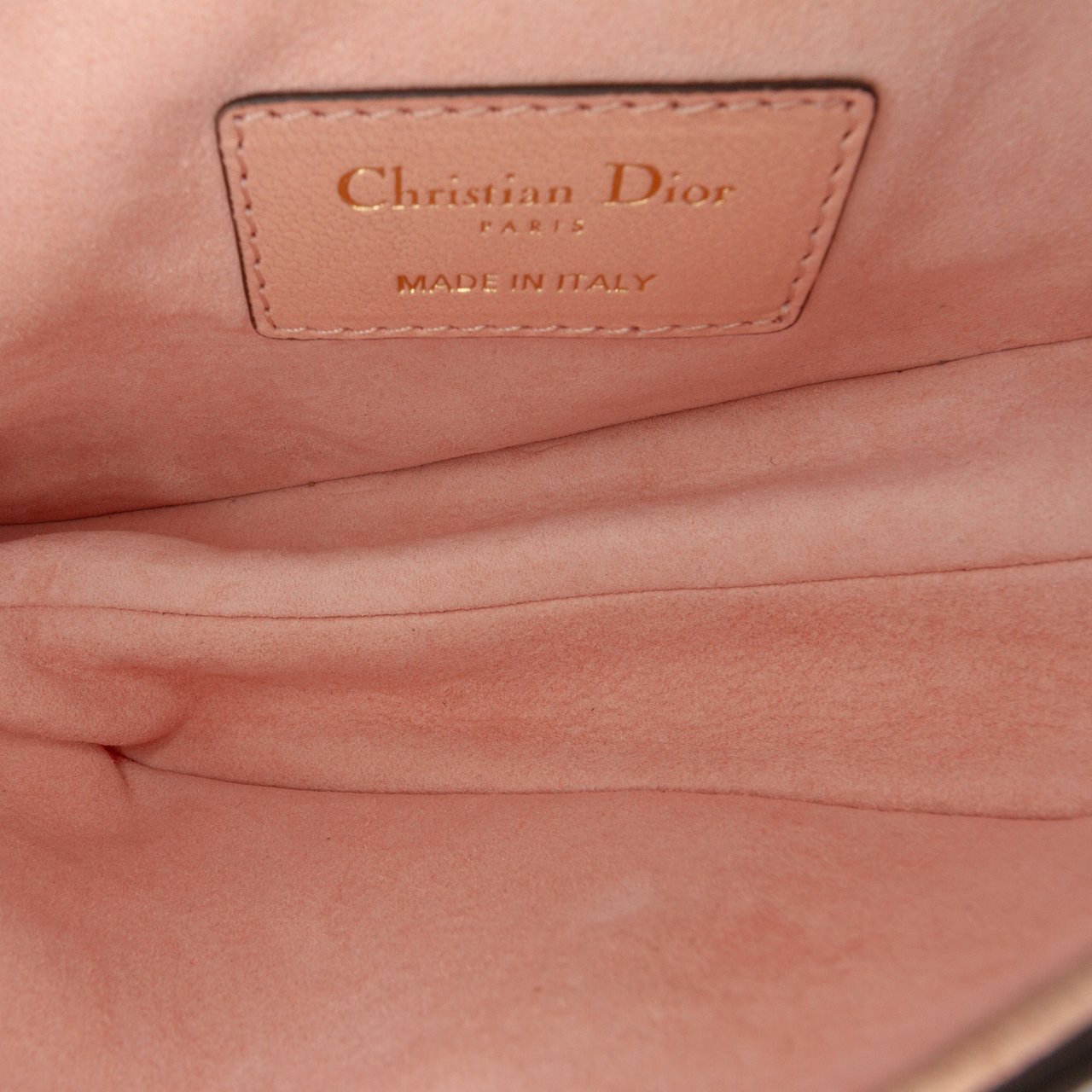 Dior Mini Grained Calfskin Saddle Bag Roze