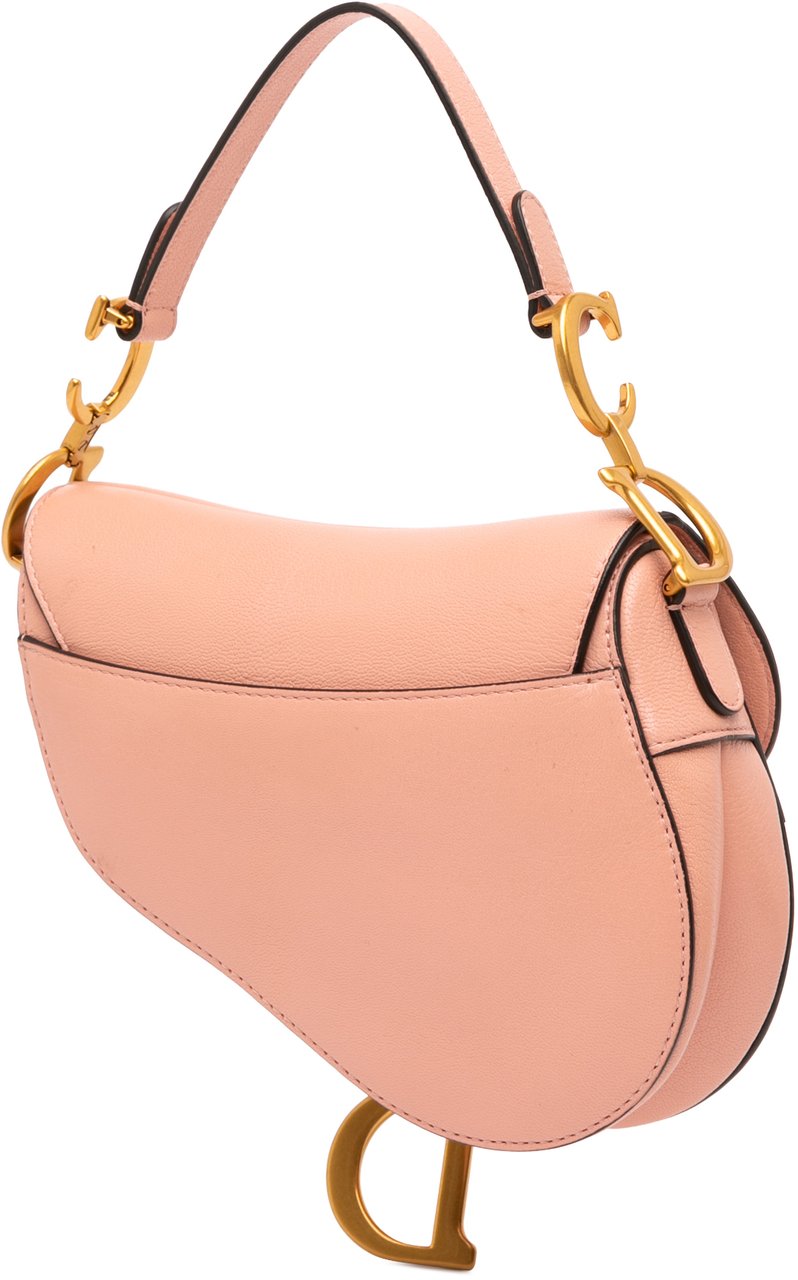Dior Mini Grained Calfskin Saddle Bag Roze
