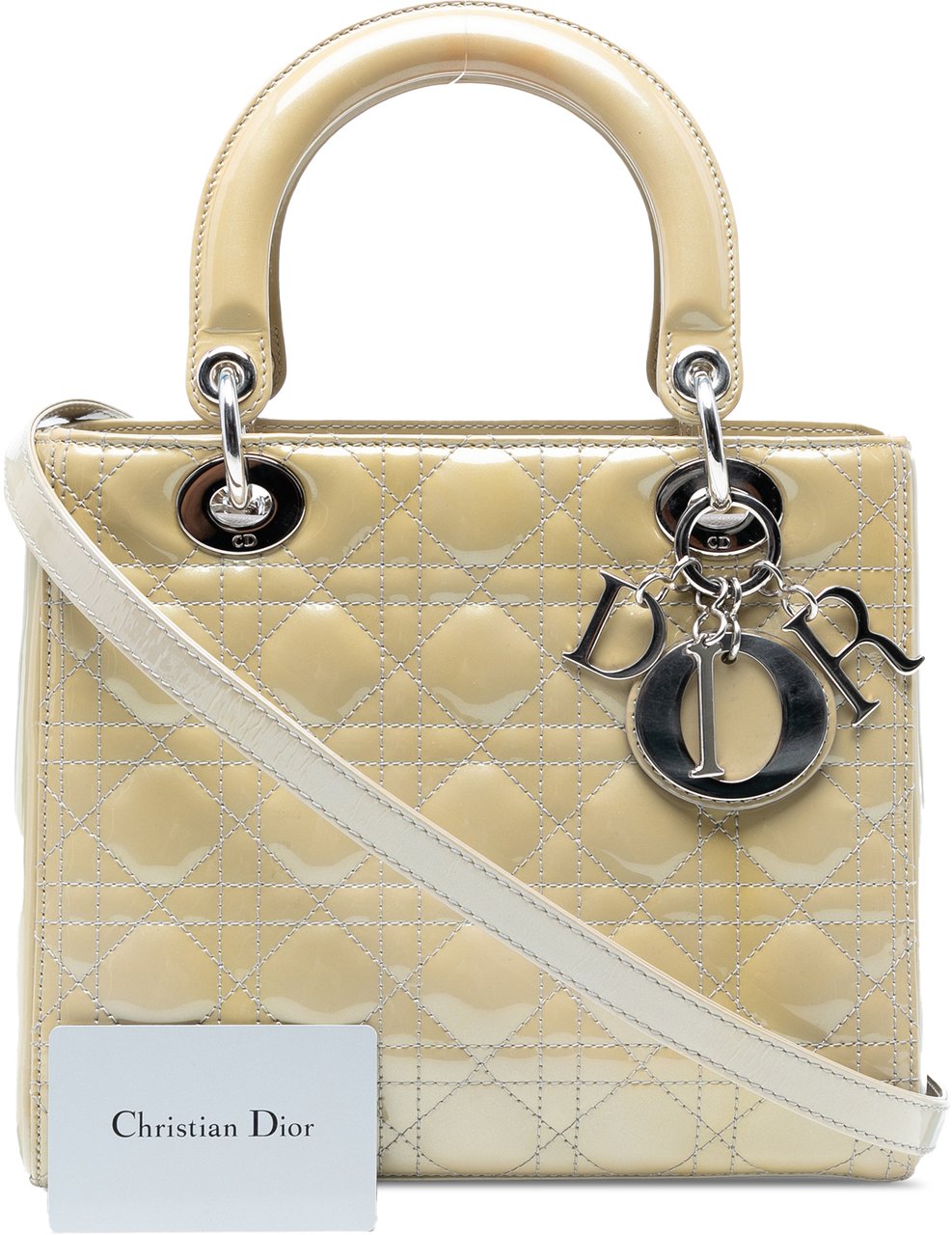 Dior Medium Patent Cannage Lady Dior Bruin
