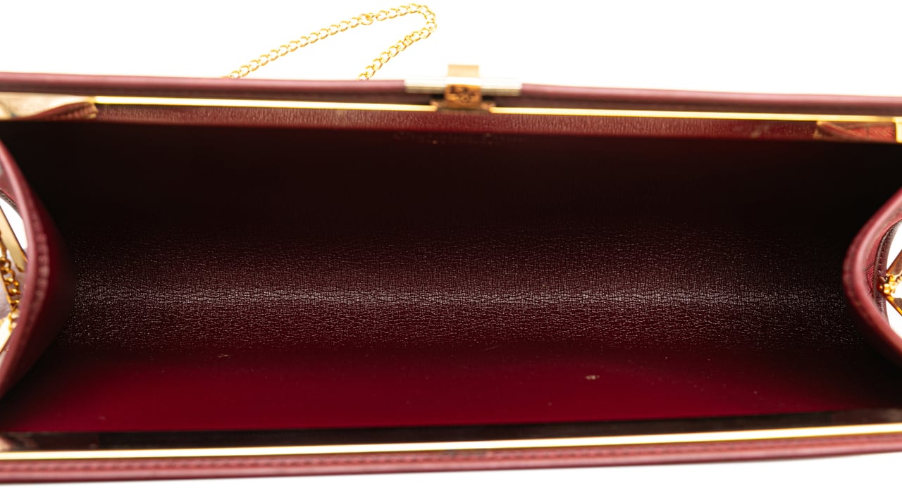 Dior Honeycomb Canvas Clutch With Chain Rood