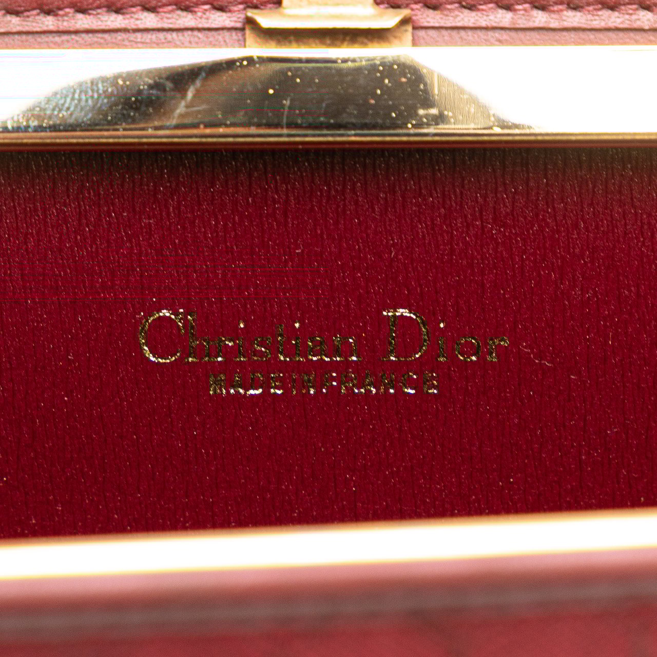 Dior Honeycomb Canvas Clutch With Chain Rood
