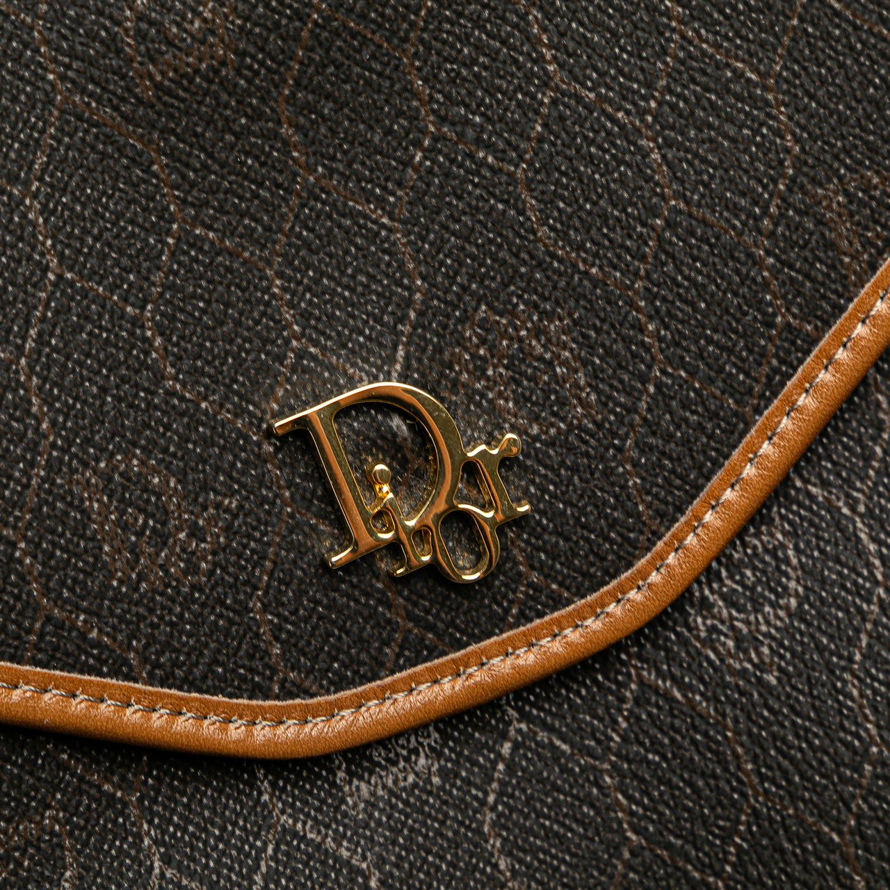 Dior Honeycomb Coated Canvas Chain Crossbody Zwart