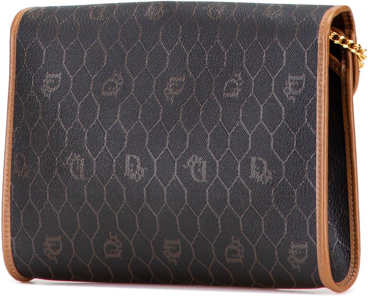 Dior Honeycomb Coated Canvas Chain Crossbody Zwart