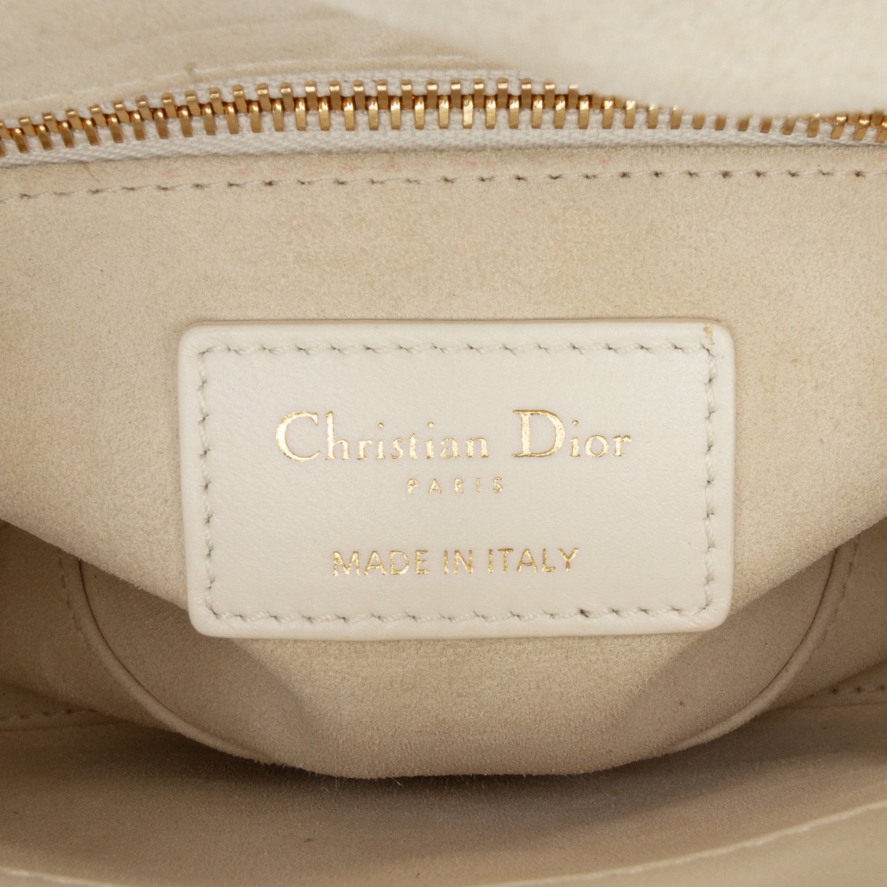 Dior Mini Lambskin Cannage Lucky Star Studded Lady Dior Wit