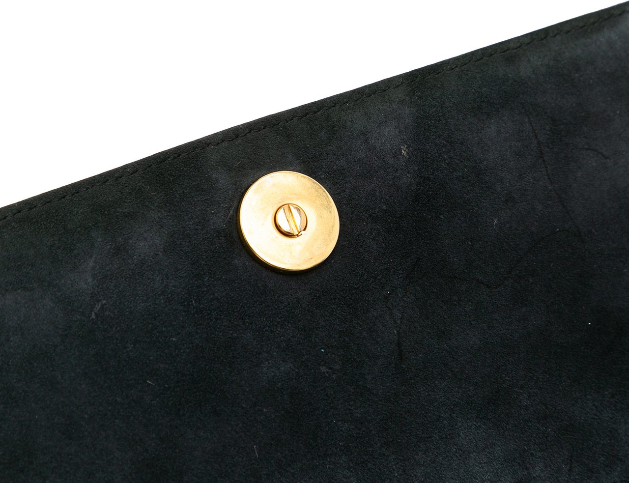 Dior Studded Denim Diorama Wallet on Chain Blauw