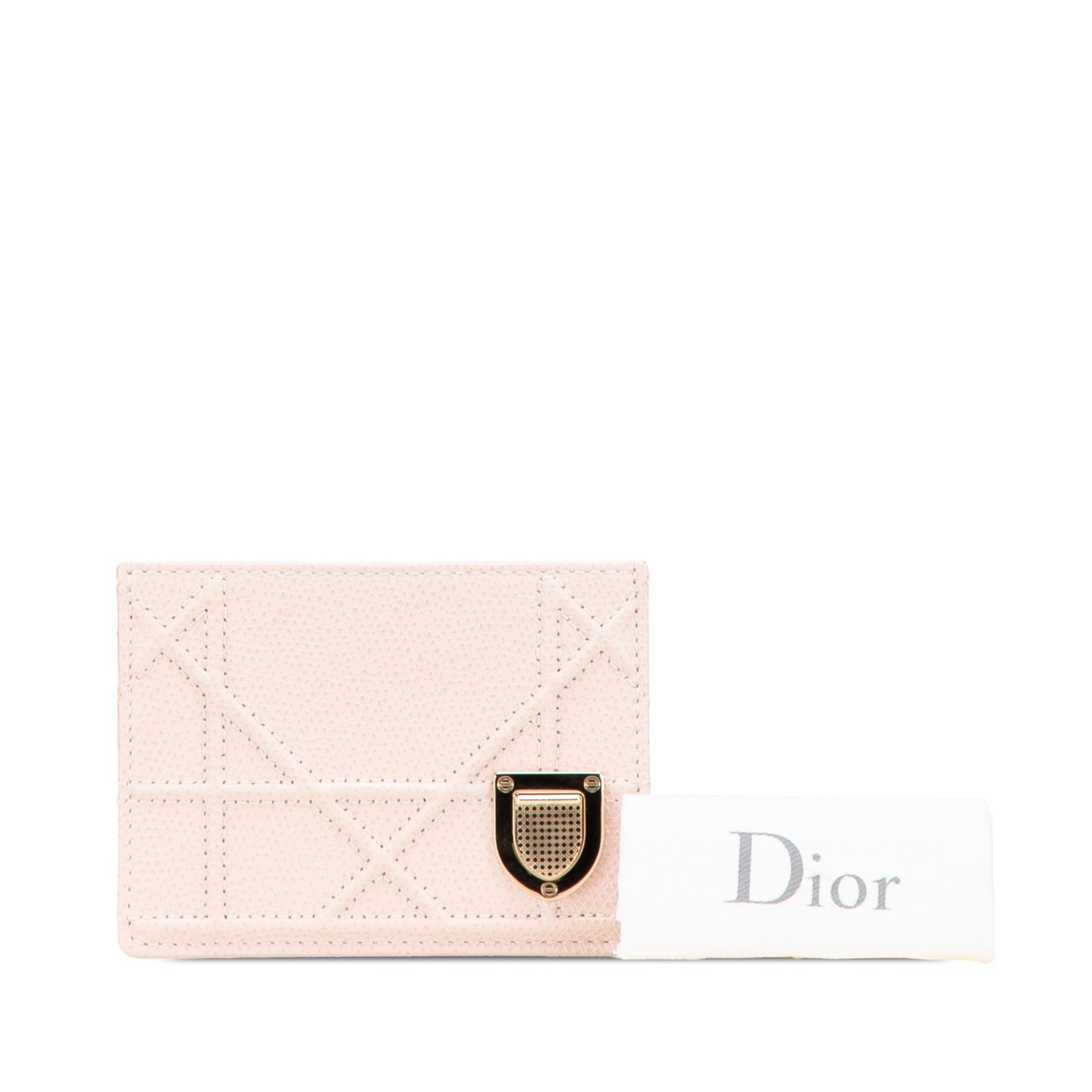Dior Grained Calfskin Diorama Card Holder Roze