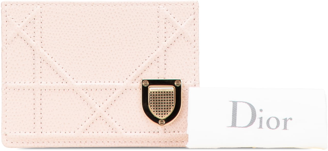 Dior Grained Calfskin Diorama Card Holder Roze