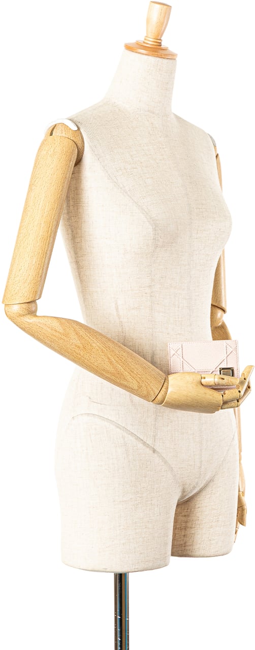 Dior Grained Calfskin Diorama Card Holder Roze