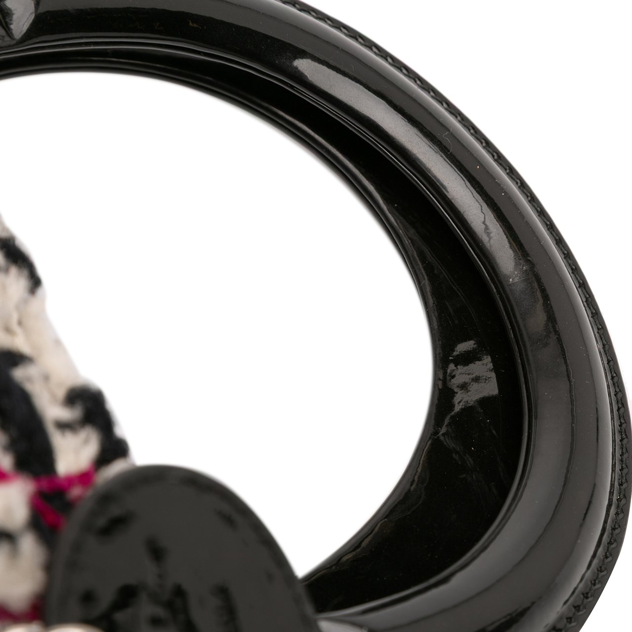 Dior Medium Tweed Cannage Fringe Lady Dior Zwart