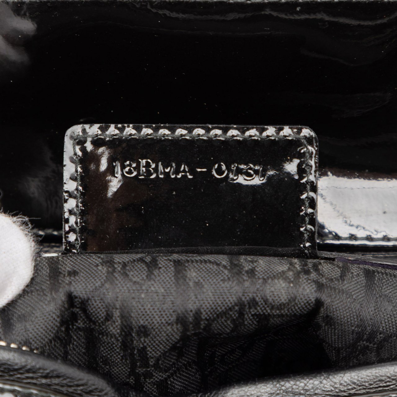 Dior Large Patent Cannage Lady Dior Zwart