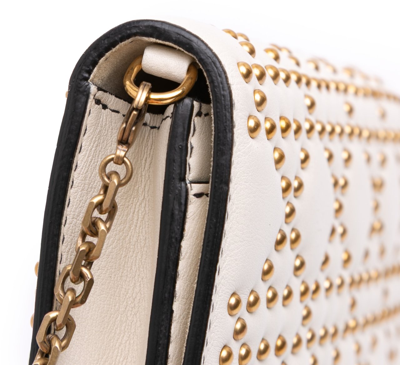 Dior Studded Calfskin Cannage Lady Dior Wallet on Chain Wit