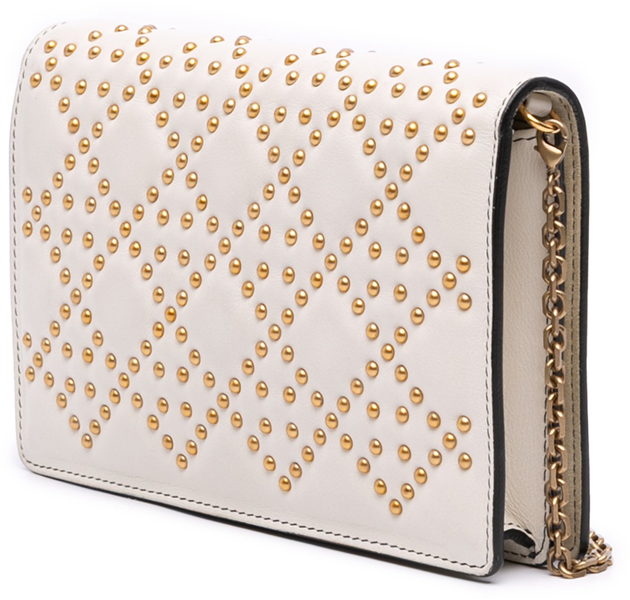 Dior Studded Calfskin Cannage Lady Dior Wallet on Chain Wit