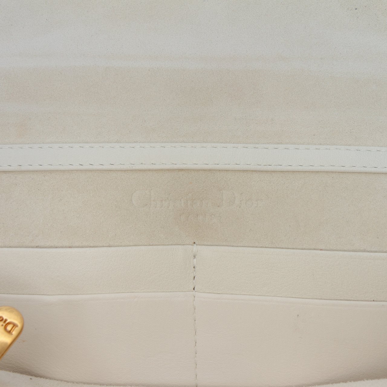 Dior Studded Calfskin Cannage Lady Dior Wallet on Chain Wit
