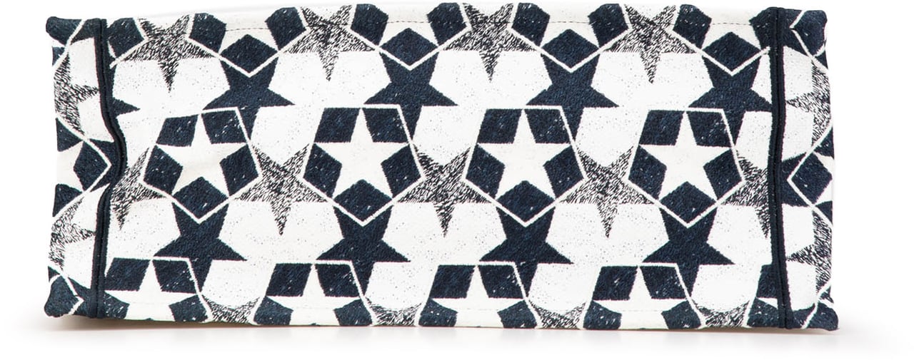 Dior Large Canvas Embroidered Lucky Star Book Tote Blauw