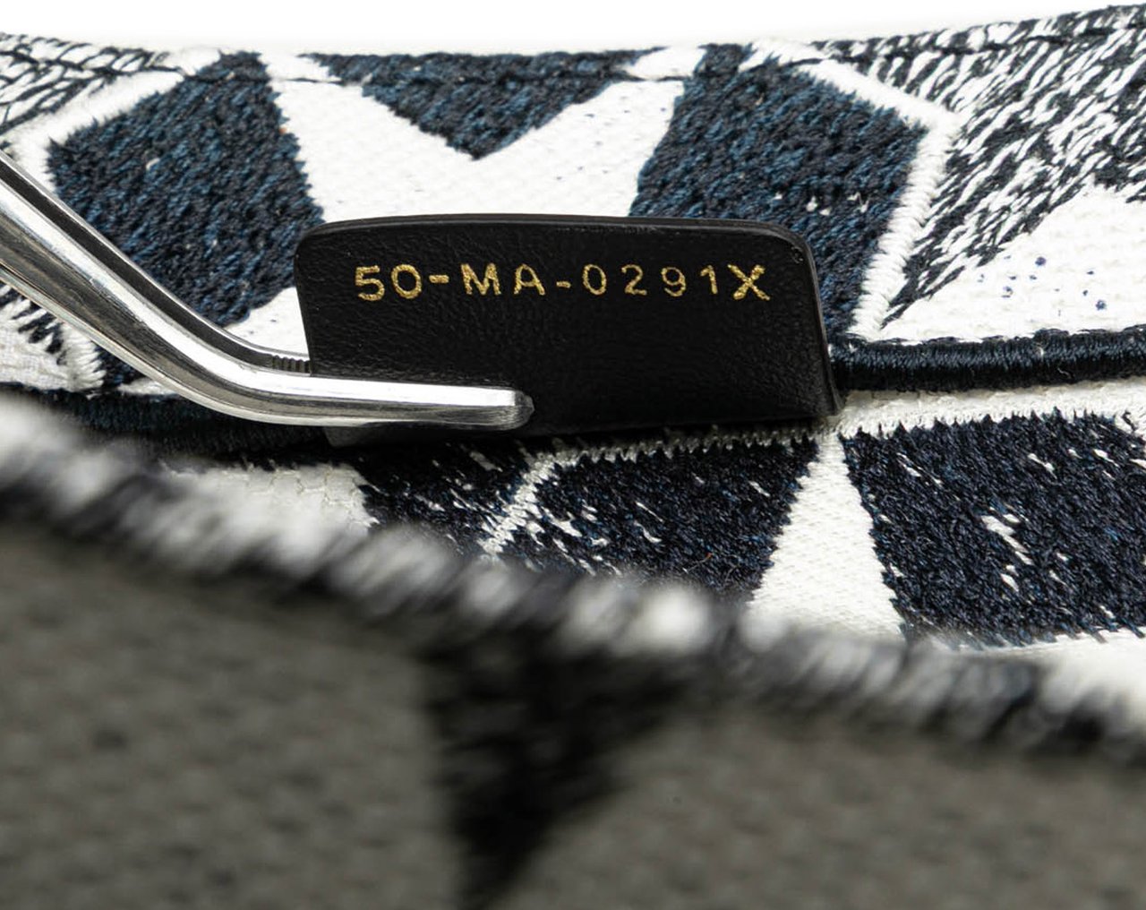 Dior Large Canvas Embroidered Lucky Star Book Tote Blauw