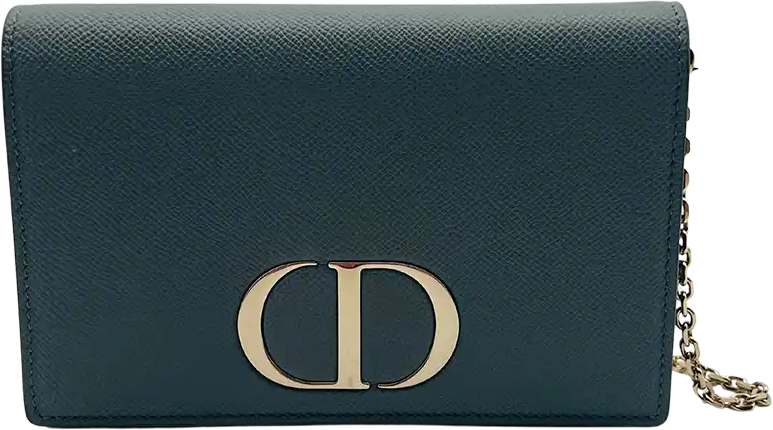 Dior Christian Dior SLG 30 Montaigne 2 in 1 Pouch calfskin cloud blue / very good Blauw