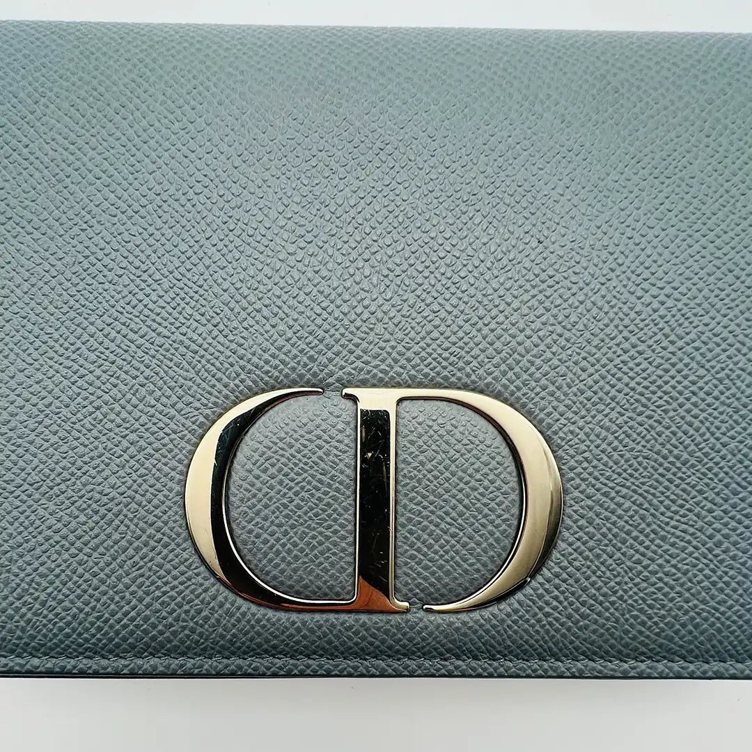 Dior Christian Dior SLG 30 Montaigne 2 in 1 Pouch calfskin cloud blue / very good Blauw