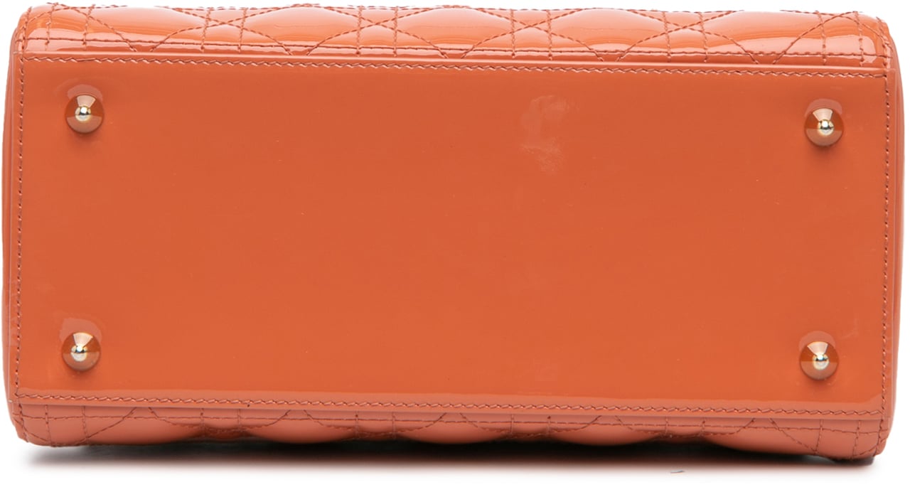 Dior Medium Patent Cannage Lady Dior Oranje