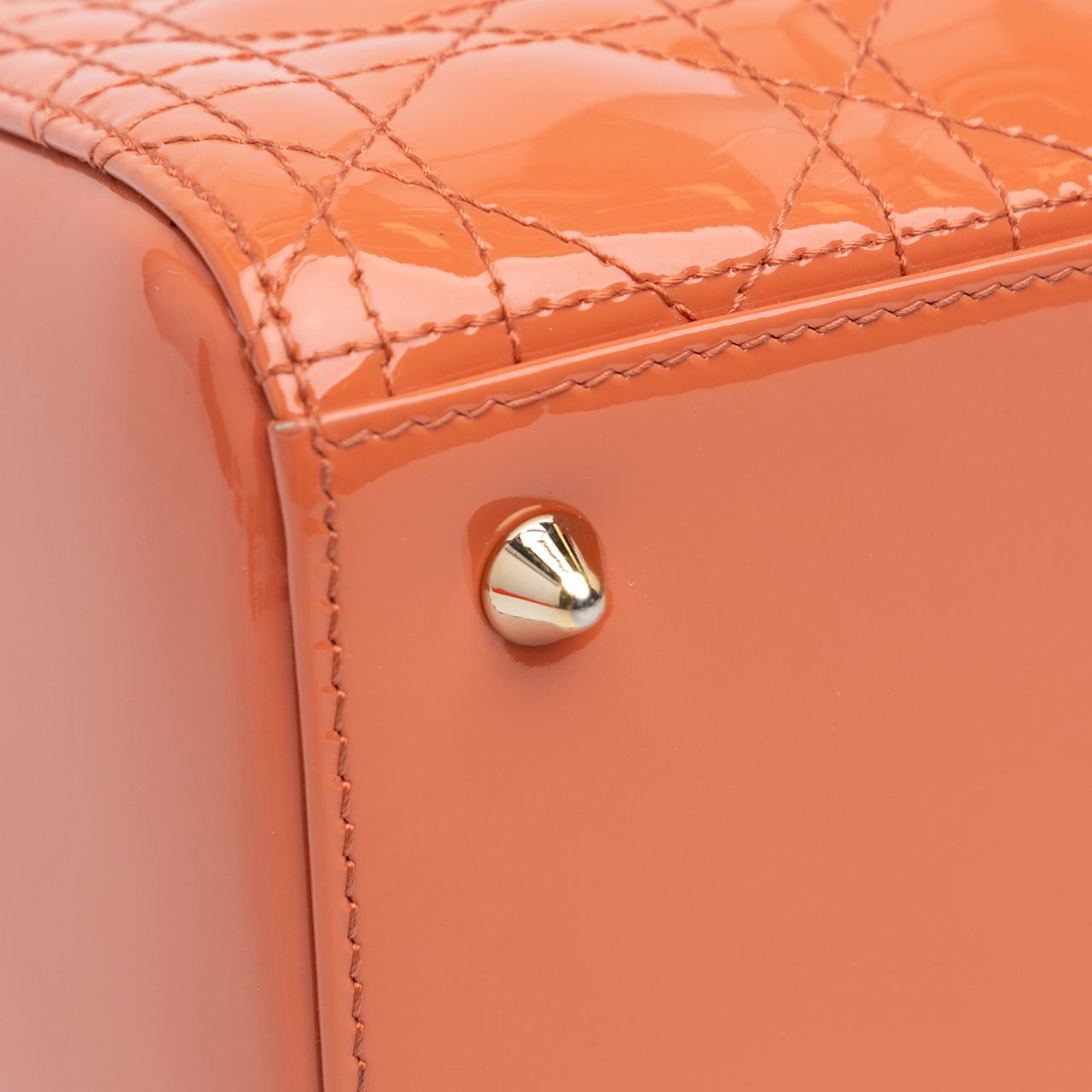 Dior Medium Patent Cannage Lady Dior Oranje