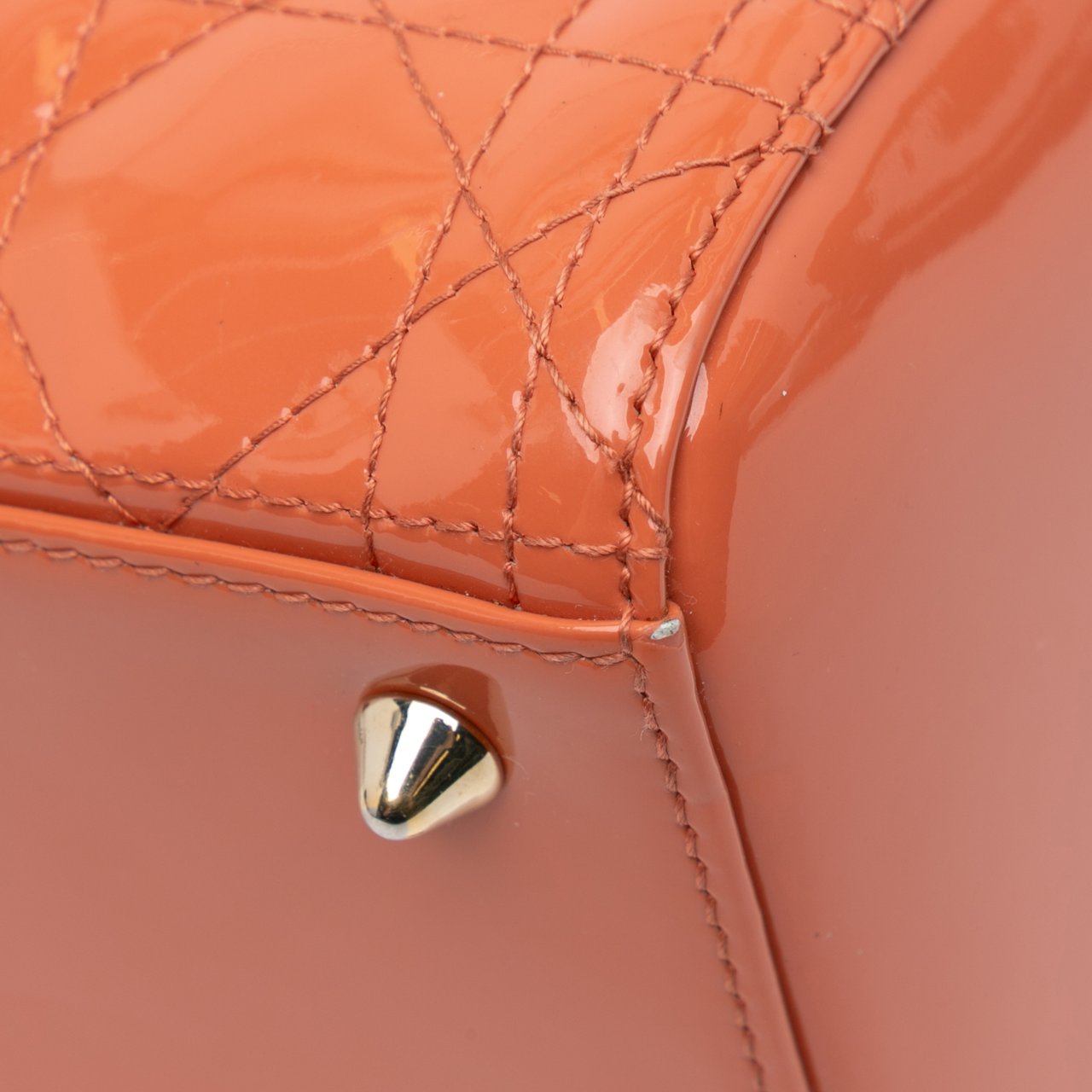 Dior Medium Patent Cannage Lady Dior Oranje