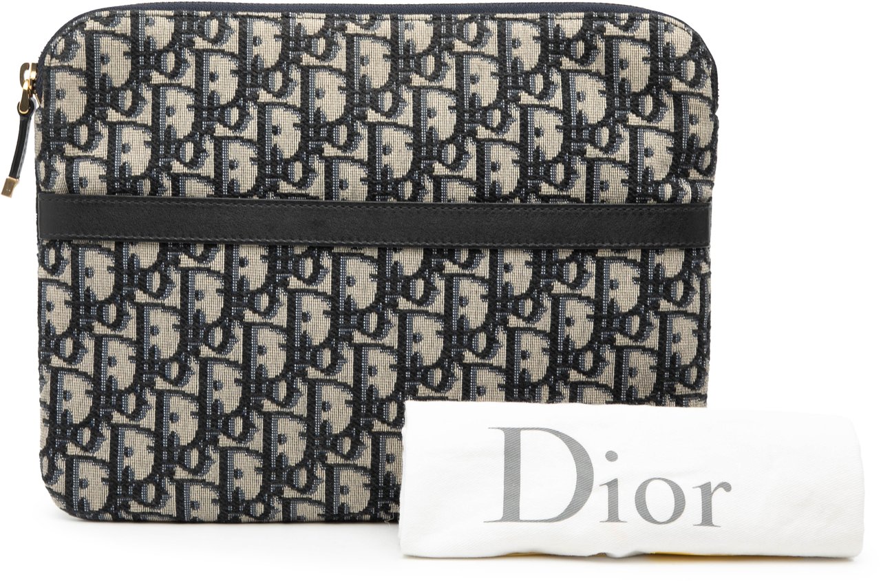 Dior Oblique Canvas Clutch Blauw