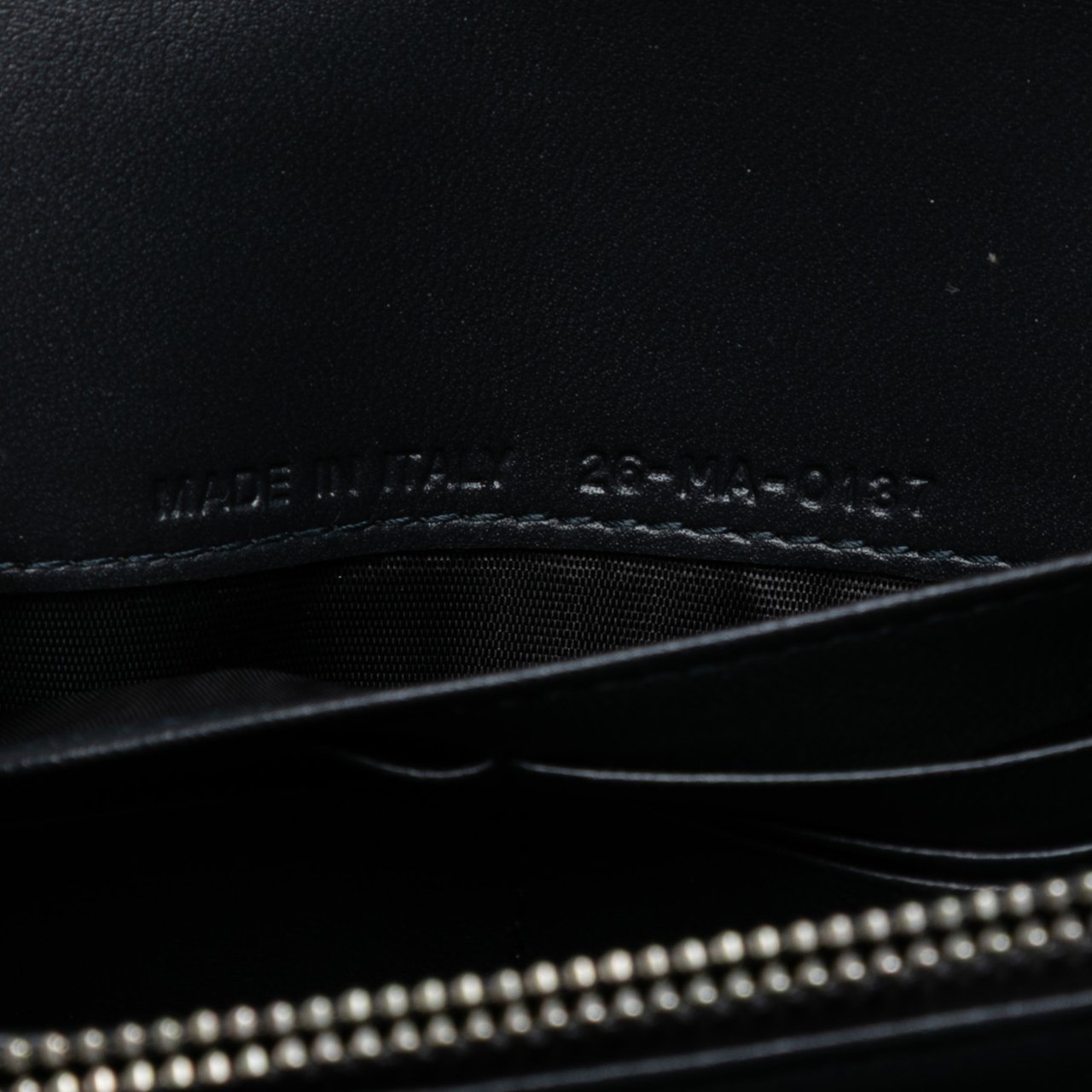 Dior Metallic Patent Microcannage Diorama Wallet on Chain Zilver