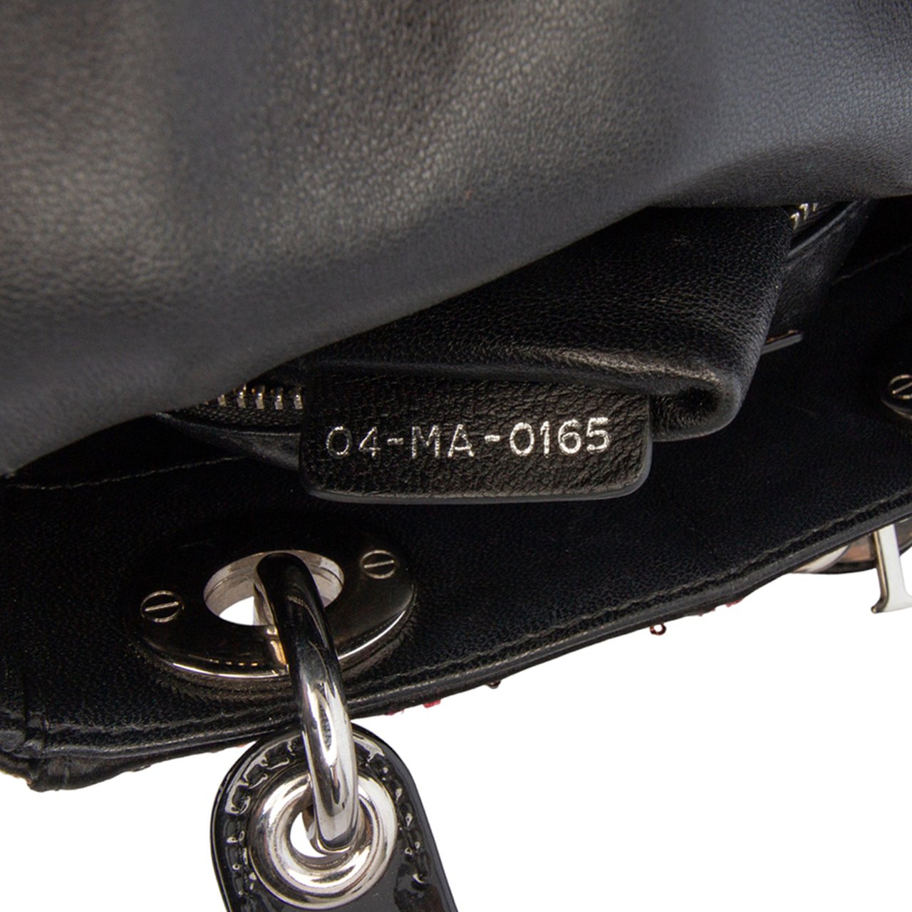 Dior Mini Patent Sequined Lady Dior Roze