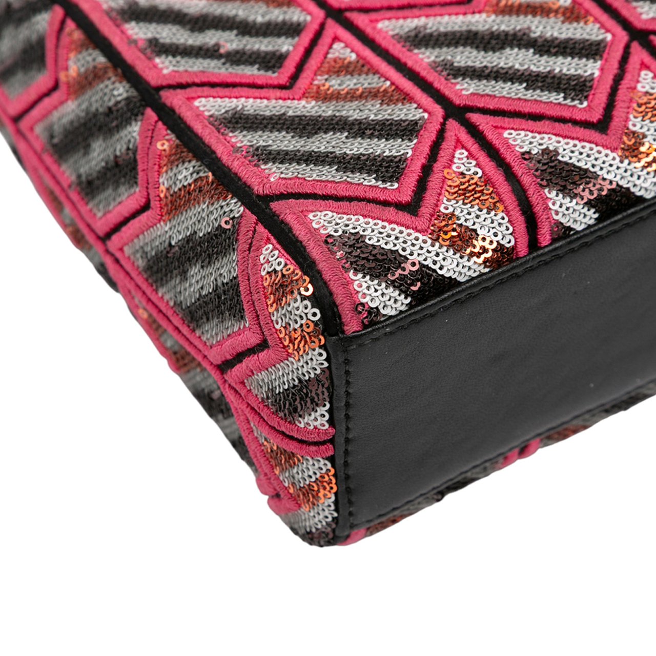 Dior Mini Patent Sequined Lady Dior Roze