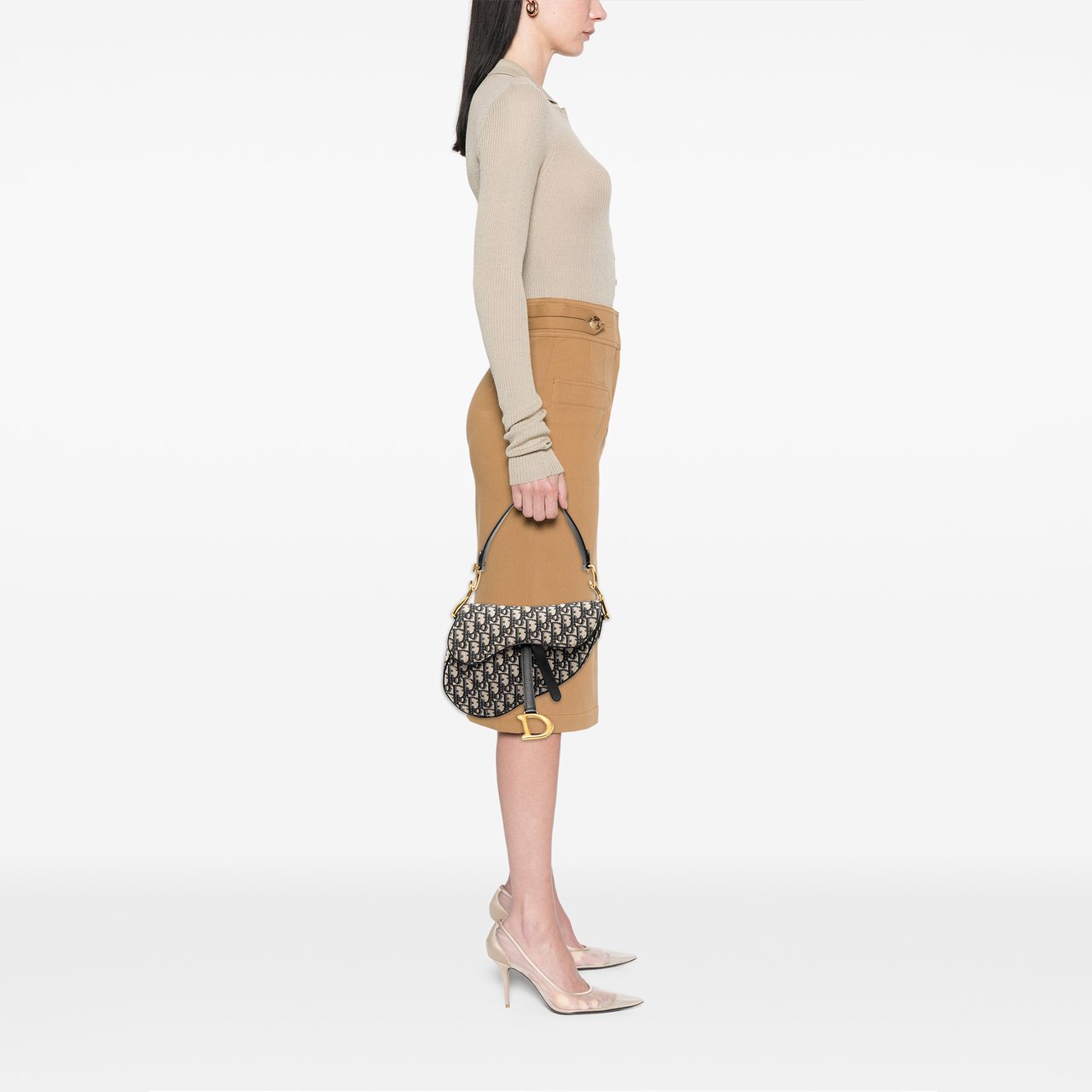 Dior Oblique Canvas Saddle Bag Blauw