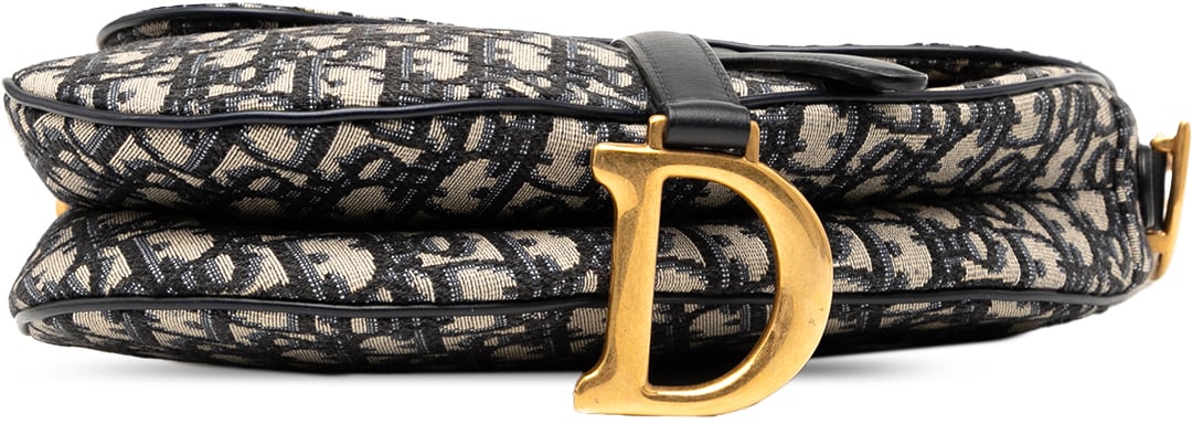 Dior Oblique Canvas Saddle Bag Blauw