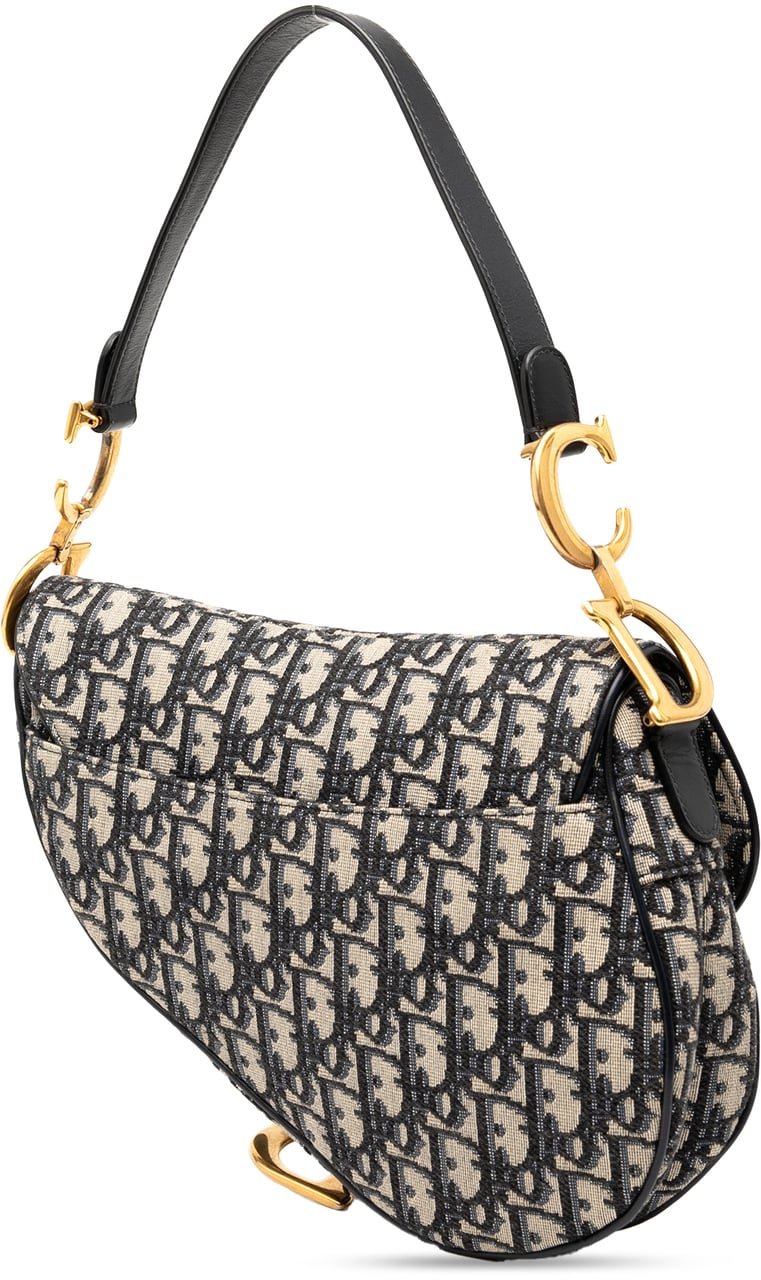 Dior Oblique Canvas Saddle Bag Blauw