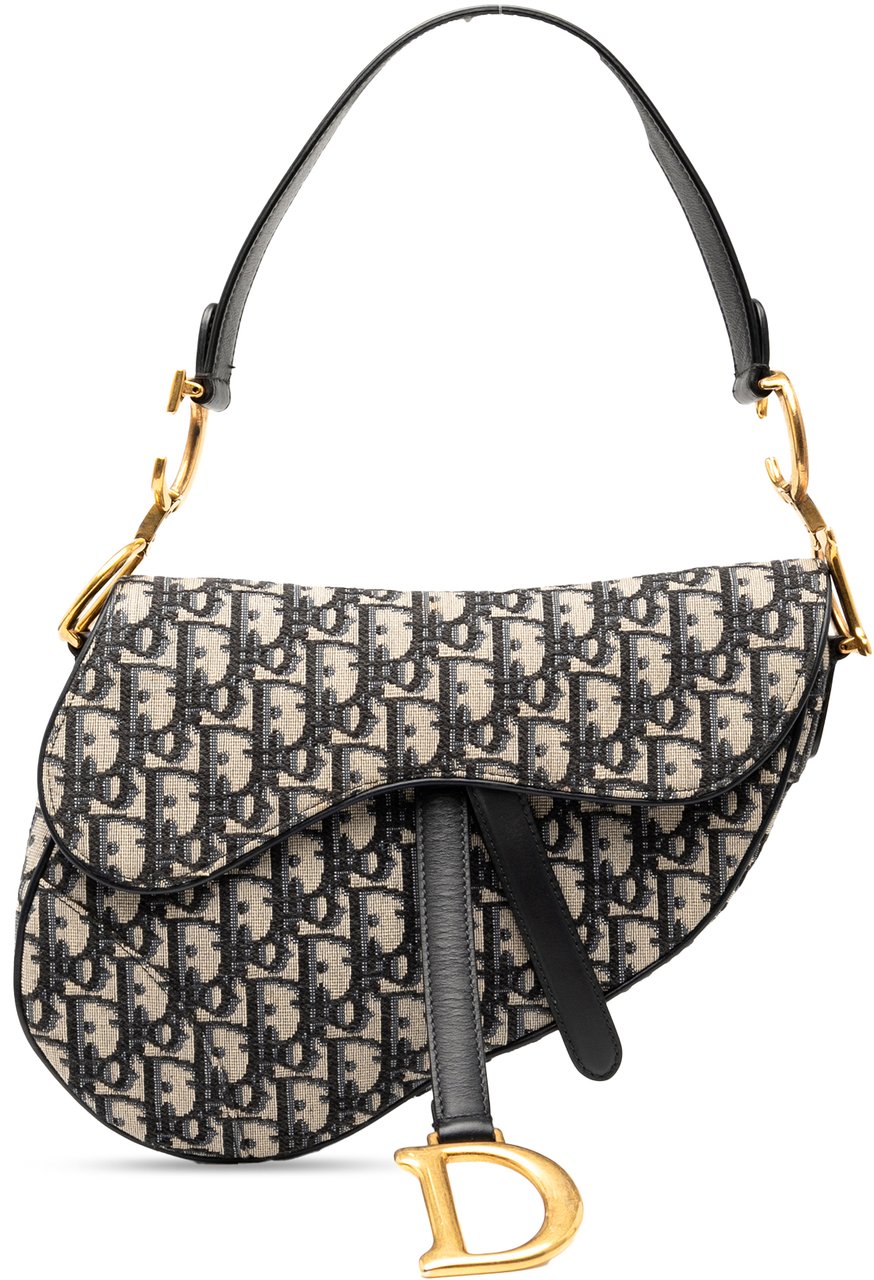 Dior Oblique Canvas Saddle Bag Blauw