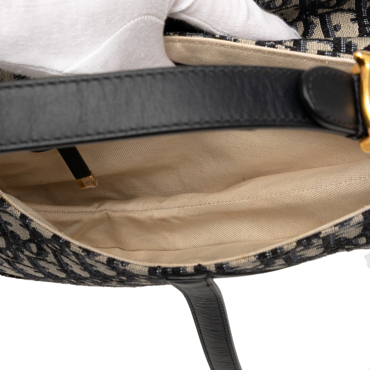 Dior Oblique Canvas Saddle Bag Blauw