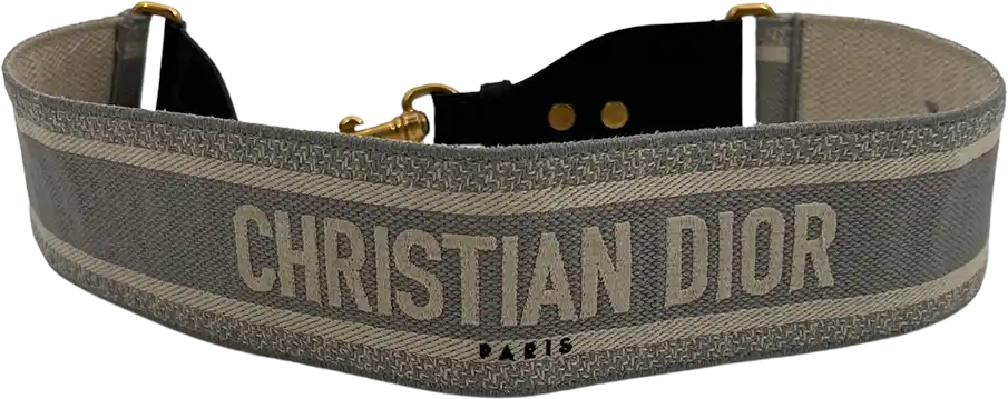 Dior Christian Dior wide shoulder strap Dior Paris embroidery grey / very good Grijs