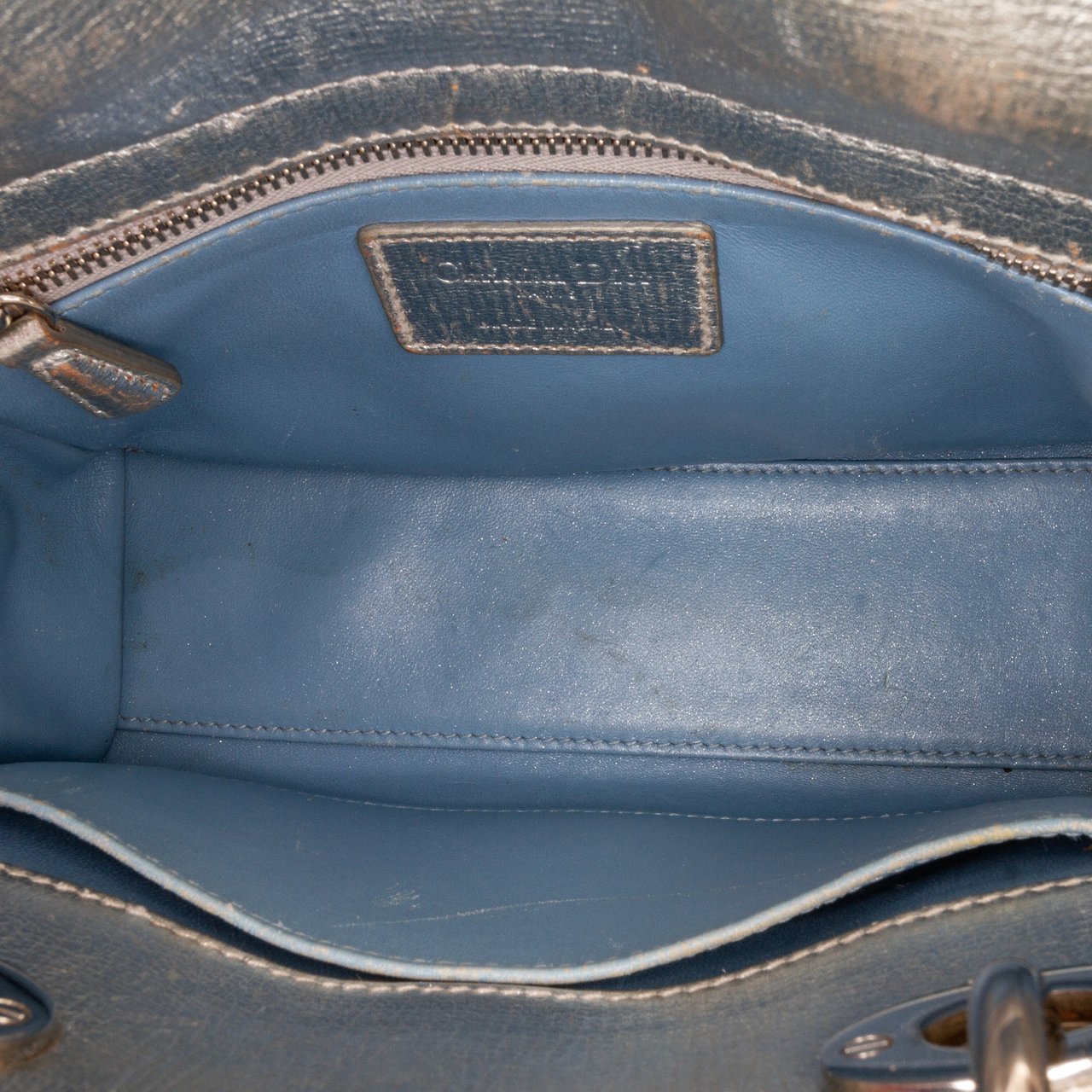 Dior Small Metallic Grained Calfskin Cannage My ABCDior Lady Dior Zilver