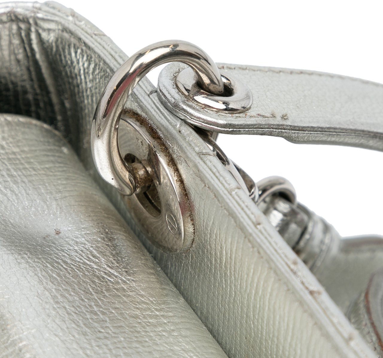 Dior Small Metallic Grained Calfskin Cannage My ABCDior Lady Dior Zilver