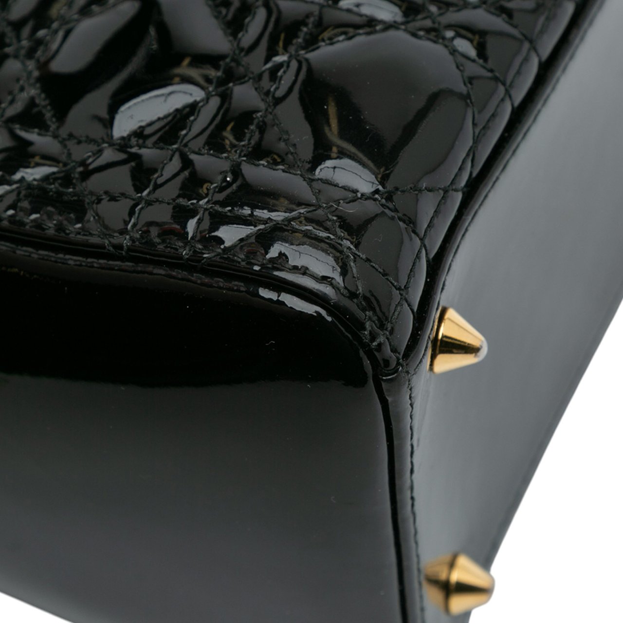 Dior Medium Patent Cannage Lady Dior Zwart