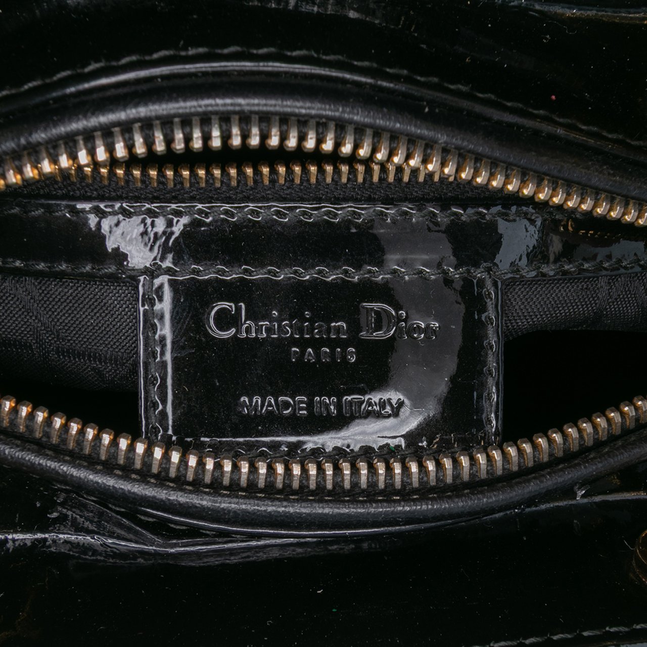 Dior Medium Patent Cannage Lady Dior Zwart