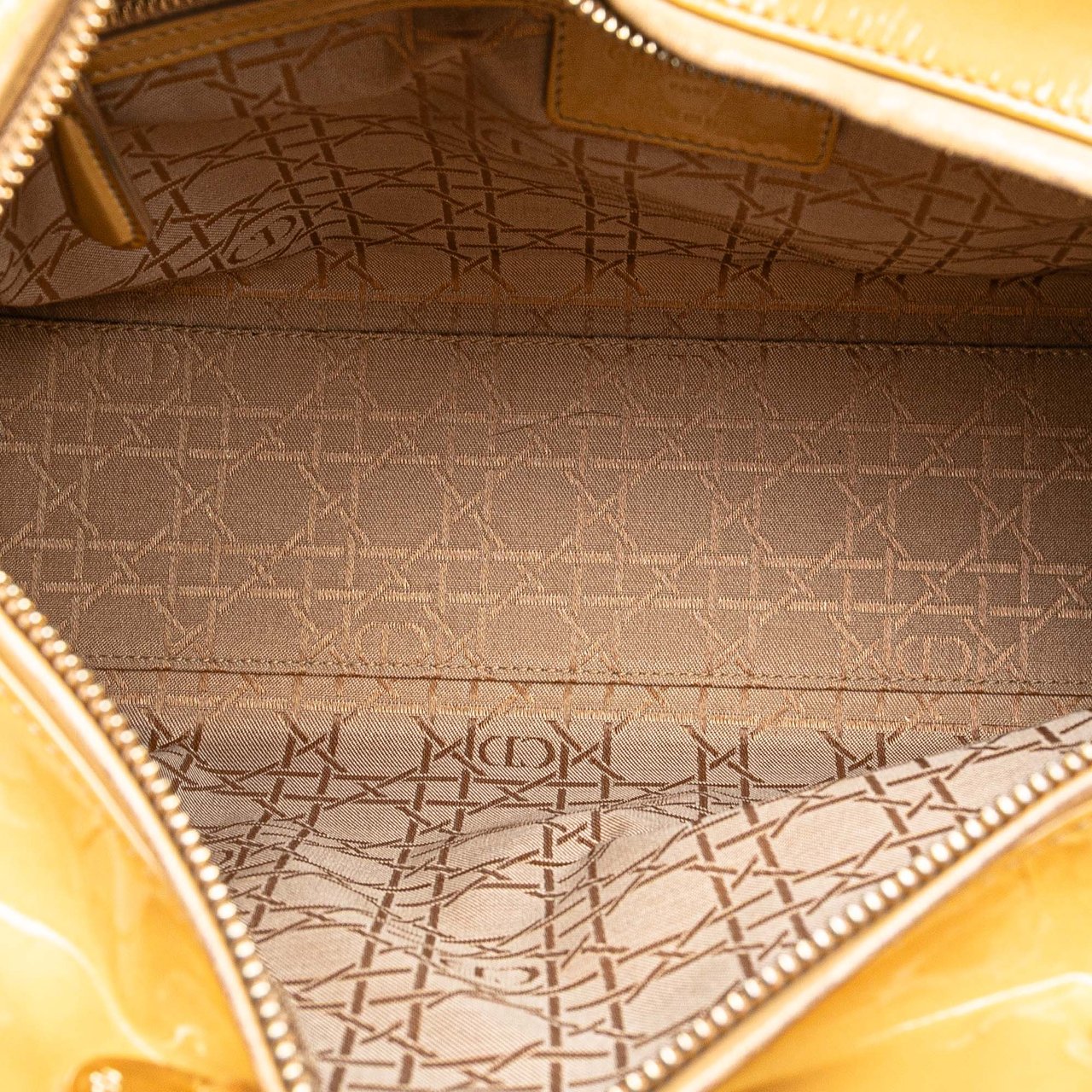 Dior Large Patent Cannage Lady Dior Bruin