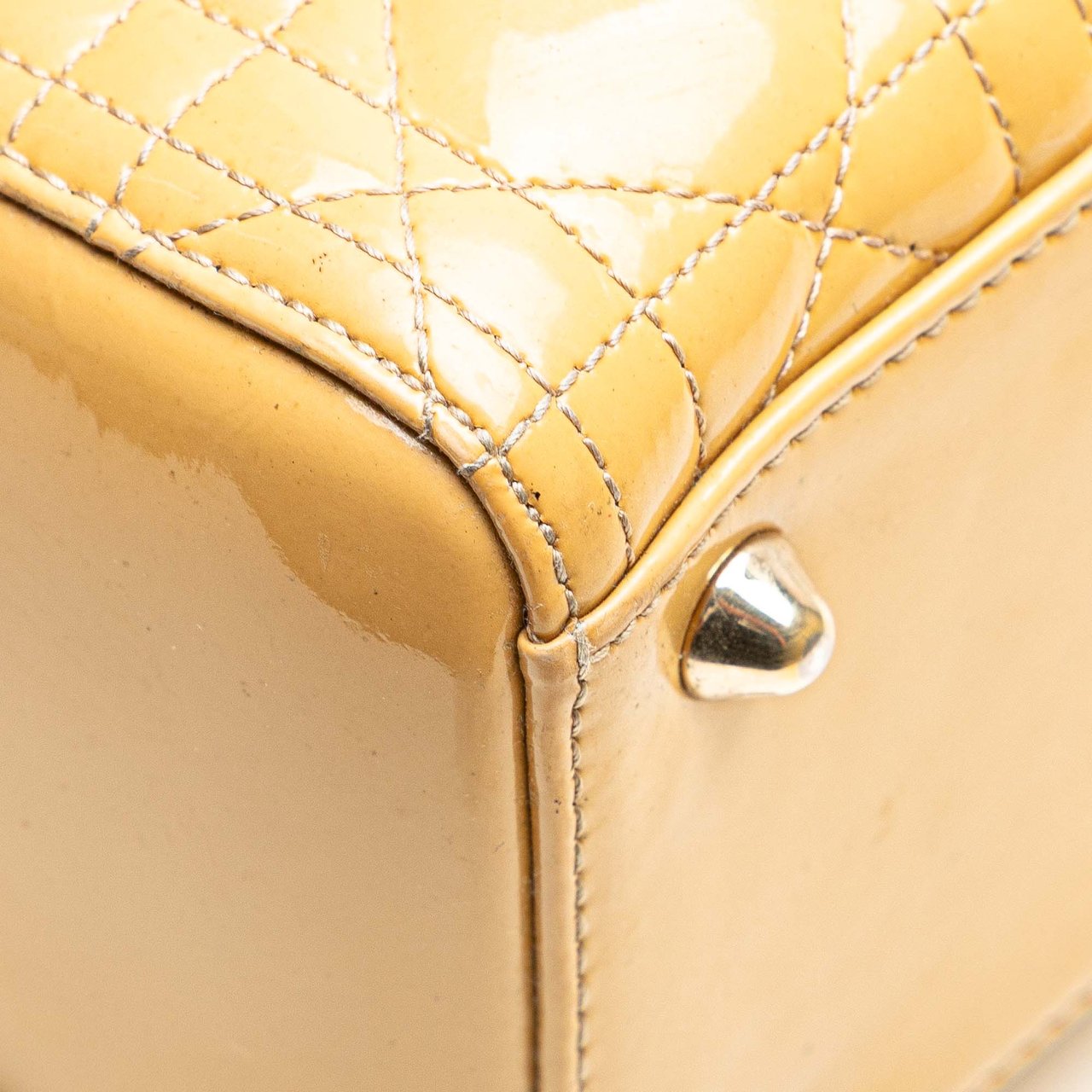 Dior Large Patent Cannage Lady Dior Bruin