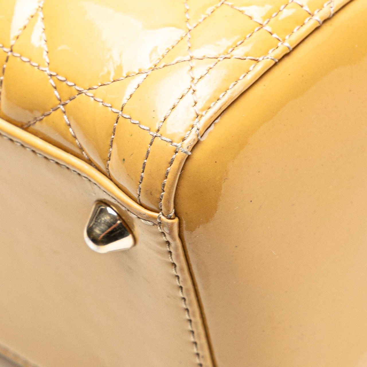 Dior Large Patent Cannage Lady Dior Bruin