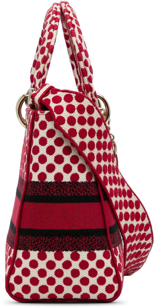 Dior Medium Embroidered Canvas DiorAmour Dots Lady D Lite Rood