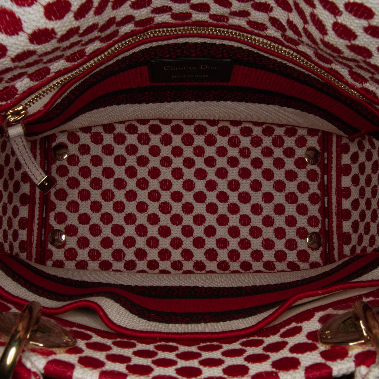 Dior Medium Embroidered Canvas DiorAmour Dots Lady D Lite Rood