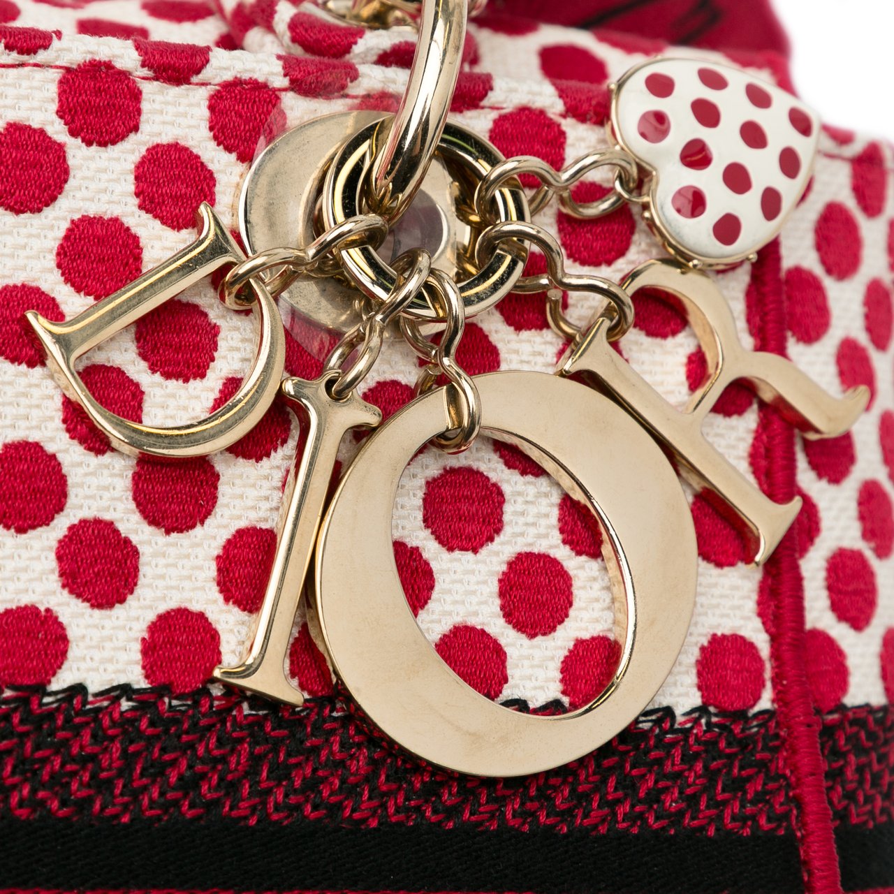 Dior Medium Embroidered Canvas DiorAmour Dots Lady D Lite Rood